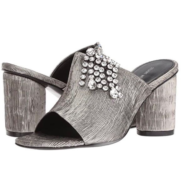 Stuart Weitzman Theone Pleated Lurex Heels 7 - Picture 2 of 8